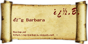 Ág Barbara névjegykártya