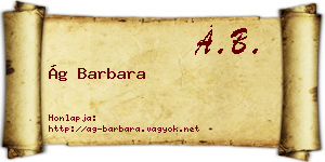 Ág Barbara névjegykártya