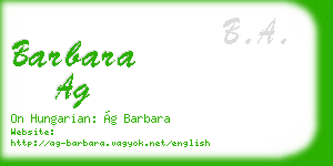 barbara ag business card